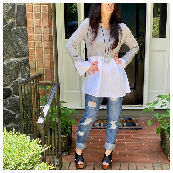 ✨LAST ONE✨LIGHT KNIT TUNIC WITH WHITE CONTRAST - Picture 8 of 10